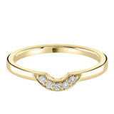 Yellow Gold Diamond U Shaped Wedding Ring