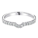 Platinum Diamond Fishtail U Shaped Wedding Ring