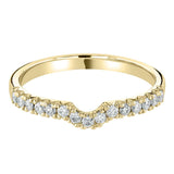 Yellow Gold Diamond Fishtail U Shaped Wedding Ring