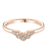Rose Gold Diamond Vintage Inspired U Shaped Wedding Ring
