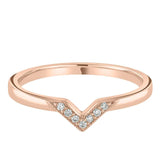 Rose Gold Diamond V Shaped Wedding Ring