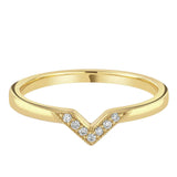 Yellow Gold Diamond V Shaped Wedding Ring