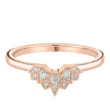 Rose Gold Diamond Art Deco Sparkle Inspired U Shaped Wedding Ring