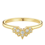 Yellow Gold Diamond Art Deco Sparkle Inspired U Shaped Wedding Ring