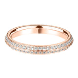 Rose Gold Diamond Knife Edge Profile Wedding Ring