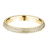 Yellow Gold Diamond Knife Edge Profile Wedding Ring