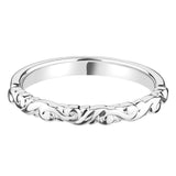 White Gold Decorative Scroll Wedding Ring