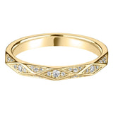 Yellow Gold Diamond Decorative Geometric Wedding Ring