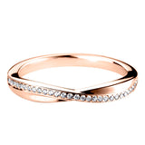 Rose Gold Diamond Twist Silhouette Shaped Wedding Ring