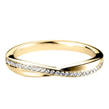 Yellow Gold Diamond Twist Silhouette Shaped Wedding Ring