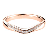 Rose Gold Diamond U Shape Silhouette Shaped Wedding Ring