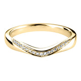 Yellow Gold Diamond U Shape Silhouette Shaped Wedding Ring