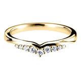 Yellow Gold Diamond Tiara Inspired Shaped Wedding Ring