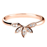 Rose Gold Diamond Floral Inspired U Shaped Wedding Ring
