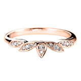 Rose Gold Diamond Marquise Shape Floral Inspired Shaped Wedding Ring