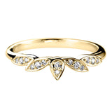 Yellow Gold Diamond Marquise Shape Floral Inspired Shaped Wedding Ring