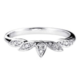 White Gold Diamond Marquise Shape Floral Inspired Shaped Wedding Ring