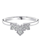 White Gold Diamond Art Deco Inspired U Shaped Wedding Ring