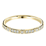 Yellow Gold Diamond Dainty Bars Wedding Ring