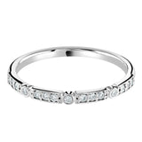White Gold Diamond Dainty Bars Wedding Ring