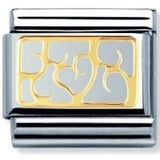 Nomination Classic Gold Filigree Hearts Charm SALE