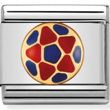 Nomination Classic Gold Enamel Blue & Red Football Charm SALE
