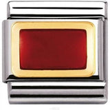 Nomination Classic Gold Enamel Red Rectangle Charm SALE