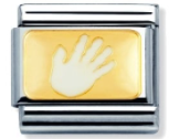 Nomination Classic Gold Enamel White Handprint Charm SALE