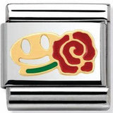 Nomination Classic Gold Enamel Smile & Rose Enamel Charm SALE