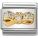 Nomination Classic Gold CZ Bow Charm SALE