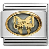 Nomination Classic Gold Grey Mother of Pearl with Bow Charm SALE