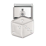 Nomination Classic Charms Dice CZ Stainless Steel with Sterling Silver SALE