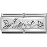 Nomination Classic Silver CZ Love Arrow Double Charm SALE