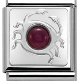 Nomination Big Size Silver Ruby Cancer Zodiac Charm SALE