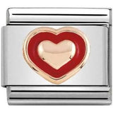 Nomination Classic Rose Gold Enamel Red Heart Charm SALE