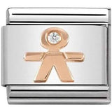 Nomination Classic Rose Gold CZ Little Boy Charm SALE