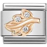 Nomination Classic Rose Gold CZ Leaf Charm SALE