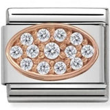 Nomination Classic Rose Gold CZ White Pavé Oval Charm SALE