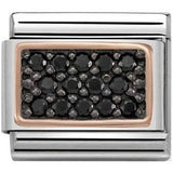 Nomination Classic Rose Gold CZ Black Black Rhodium Pavé Set Charm SALE