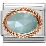 Nomination Classic Rose Gold Twist Precious Stone Oval Amazonite Charm SALE
