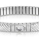 Nomination Extension White CZ Bracelet, Stainless Steel Sterling Silver