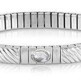 Nomination Extension White CZ Bracelet, Stainless Steel Sterling Silver