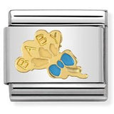 Nomination Classic Gold Enamel Blue Baby Balloons Enamel Charm SALE