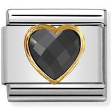 Nomination Classic Gold Heart Shape Black CZ Charm SALE