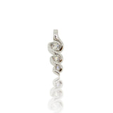 18ct White Gold Diamond Trilogy Twist Pendant 0.40ct