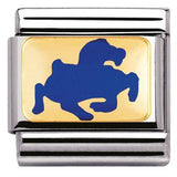 Nomination Classic Gold Enamel Blue Chinese Zodiac Horse Charm SALE