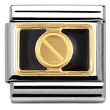 Nomination Classic Gold Enamel Black Rivet Charm SALE