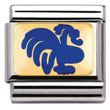 Nomination Classic Gold Enamel Blue Chinese Zodiac Rooster Charm SALE