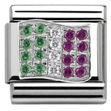 Nomination Classic Silver CZ Italy Flag Charm SALE