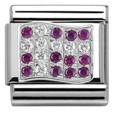 Nomination Classic Silver CZ Denmark Flag Charm SALE